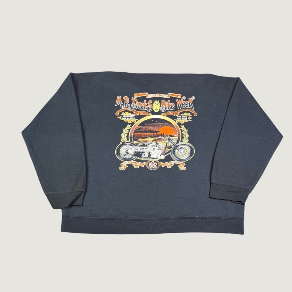 Gildan Mr Ducks Bike Week Ocean City Maryland Sweatshirt Black XL Motorcycle